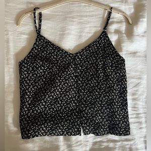 Madewell black and floral camisole blouse